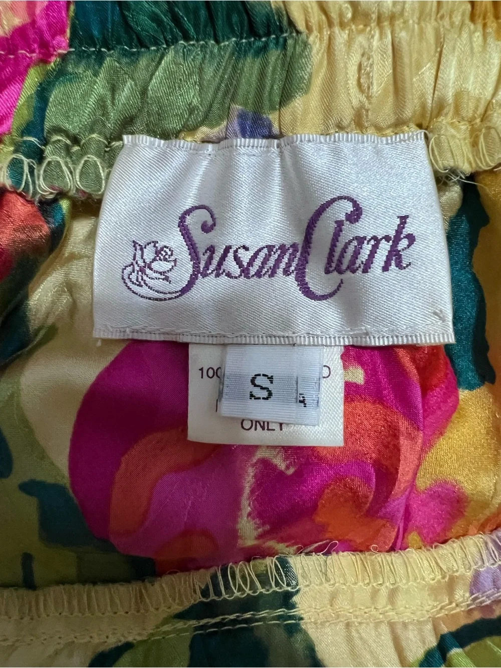 Vintage 100% Silk Floral Skirt Cottagecore Whimsigoth Dopamine
